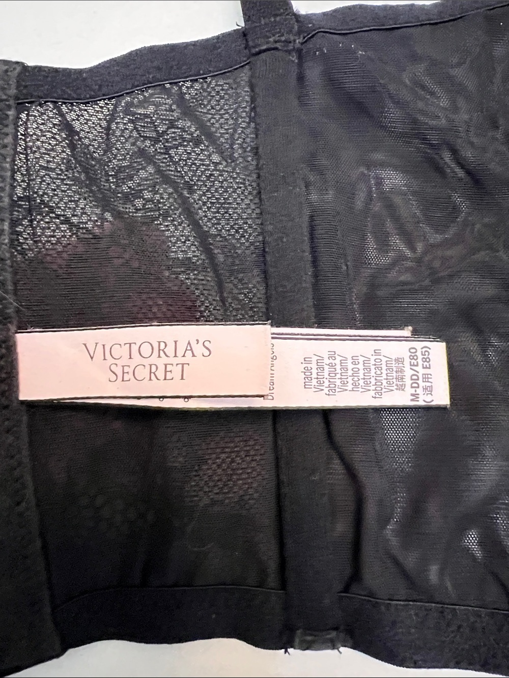 VICTORIA’S SECRET BLACK DREAM ANGELS UNLINED LACE UP CORSET BRA TOP M/DD - Picture 10 of 14